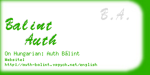 balint auth business card