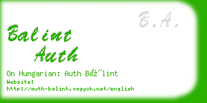 balint auth business card